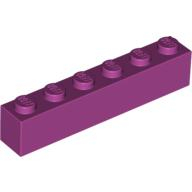 Lego kostka (kostička) 1x6, purpurová (4206363, 6014495, 6056382)
